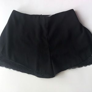 Lace Detail Black Shorts